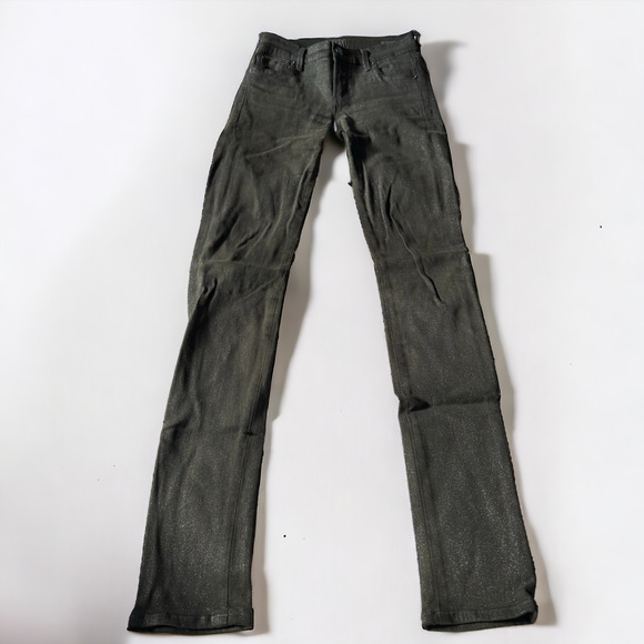 Citizens of Humanity Avedon Slick Skinny Leg in Green Shimmer - Picture 3 of 9